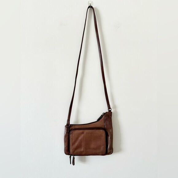 Fossil Crossbody Travel Wallet Bag in Brown Leather - Picture 4 of 10